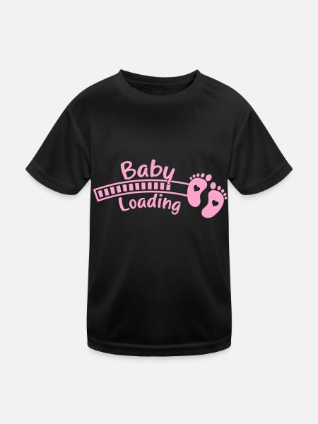 baby baby feet loading - Kids Functional T-Shirt - black - Front