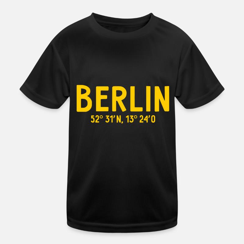 Berlin Coordinates - Berlin Bear Kids Functional T-Shirt