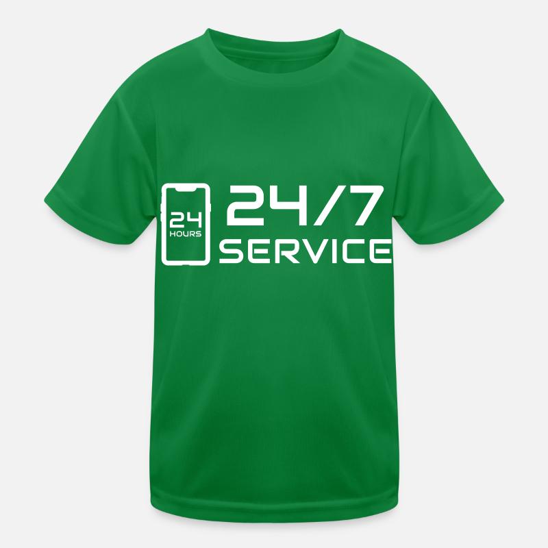 24/7 Service phone logo symbol Kids Functional T-Shirt
