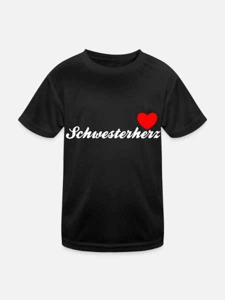 Schwesterherz | White - Kinder Funktions-T-Shirt - Schwarz - Vorne