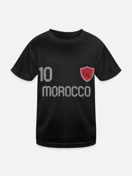 Morocco Football Team - Kids Functional T-Shirt - black - Front