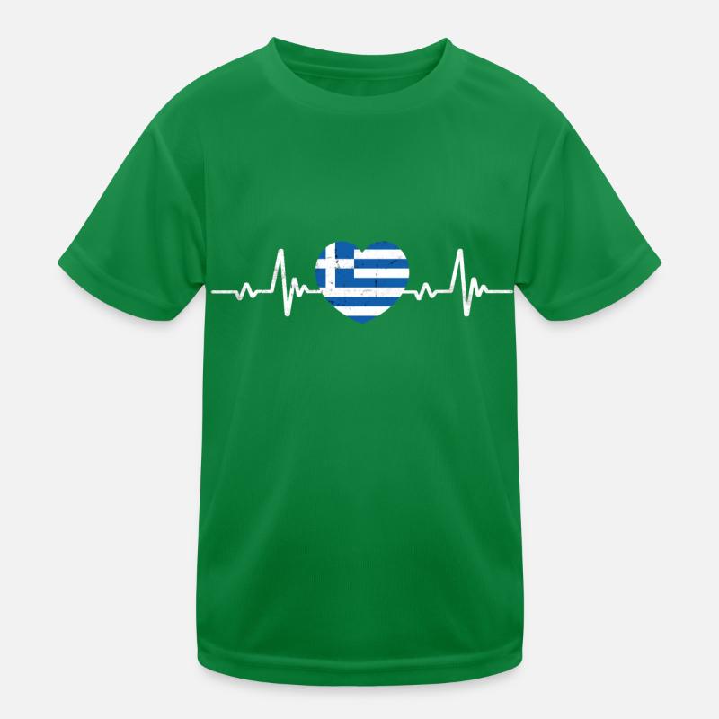 Greece Flag Retro Kids Functional T-Shirt