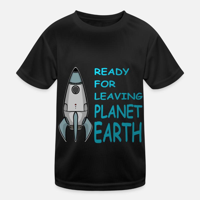 Quitter la planète Terre, Fusée dans l’espace, Chemise T-shirt sport Enfant