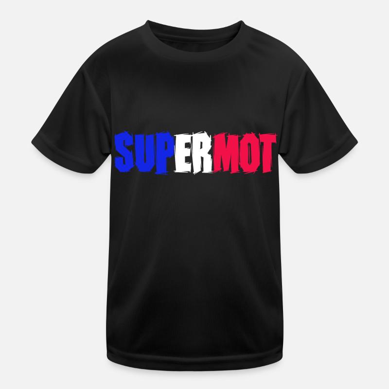 Supermot Logo blau weiß rot Kinder Funktions-T-Shirt