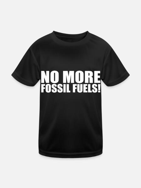 No more fossil fuels - Kinder Funktions-T-Shirt - Schwarz - Vorne