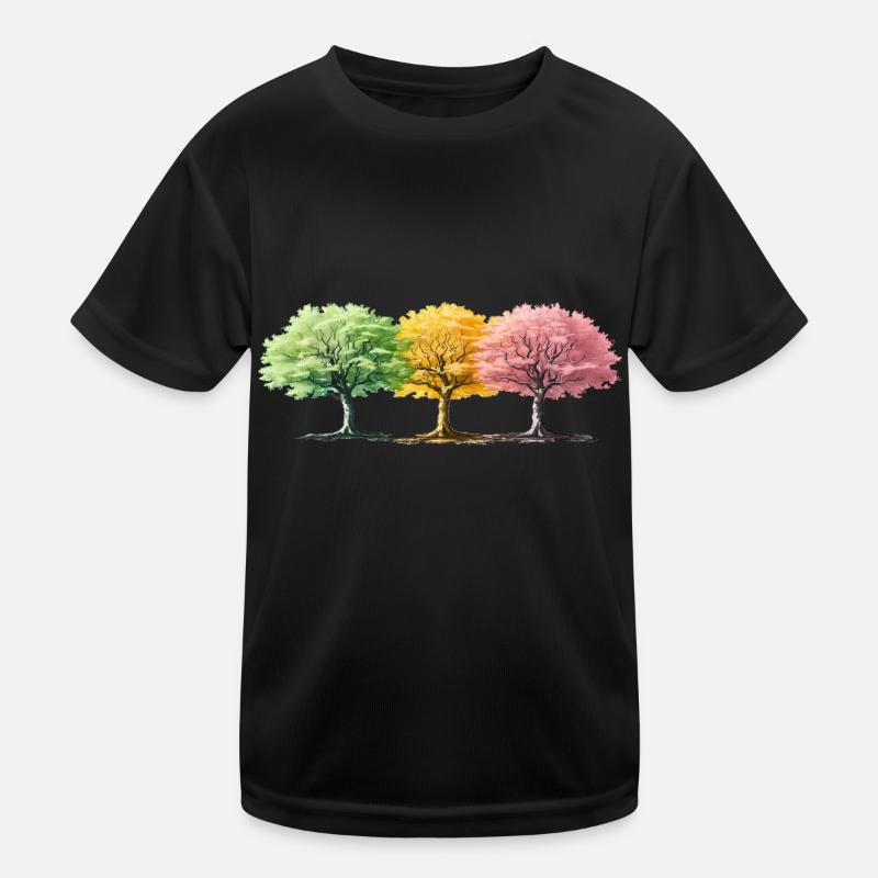 Colorful trees even in winter summer spring tree Kids Functional T-Shirt