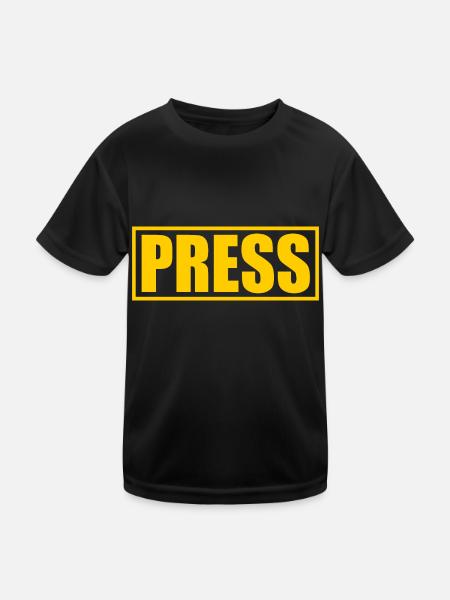 Presse press - Kinder Funktions-T-Shirt - Schwarz - Vorne