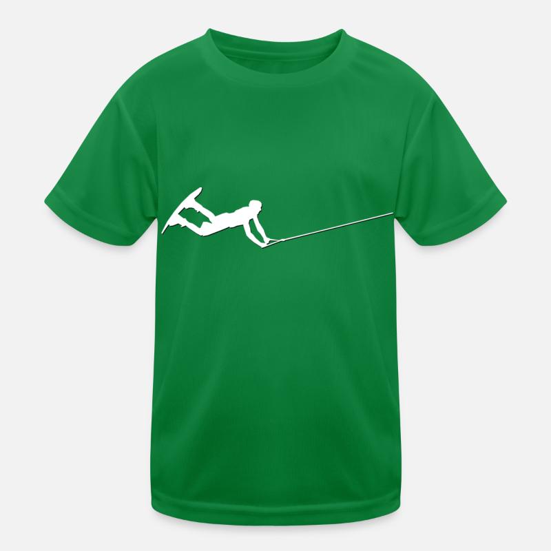 Wakeboarder WHITE/black Kinder Funktions-T-Shirt