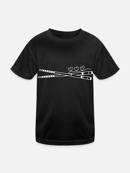 Chopsticks Love - Kids Functional T-Shirt - black - Front