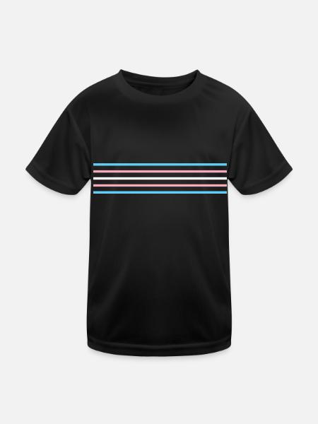 Trans Flag - Trans Flagga - Kids Functional T-Shirt - black