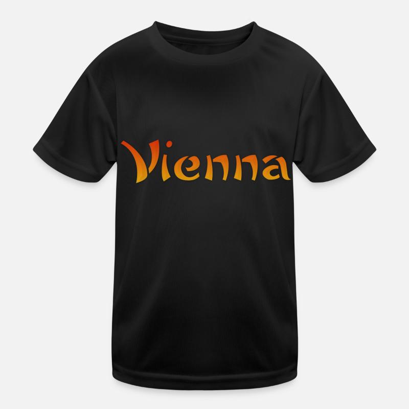 Vienna Text - Kinder Funktions-T-Shirt - Schwarz