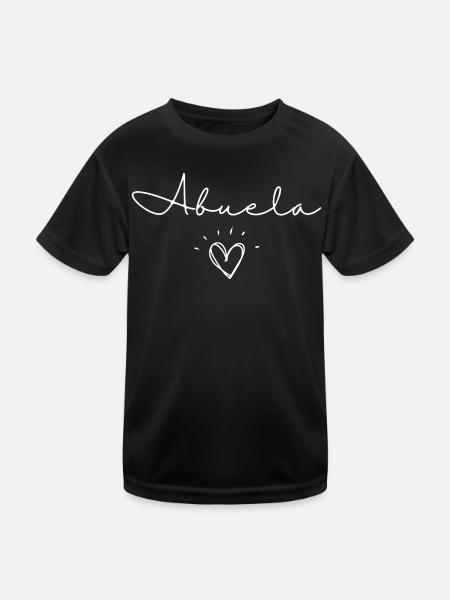 Abuela. Abuela Geschenk - Kinder Funktions-T-Shirt - Schwarz - Vorne