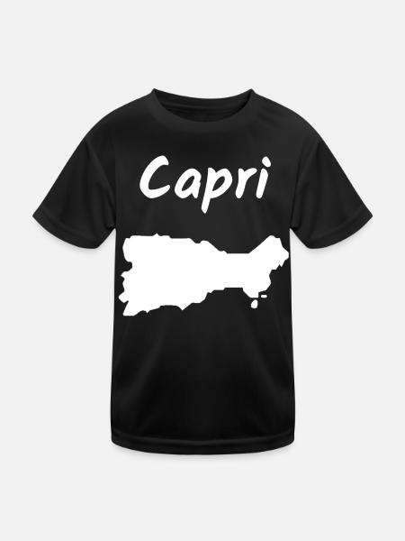 Capri Italien Mittelmeer Insel Urlaub Idee - Kinder Funktions-T-Shirt - Schwarz - Vorne