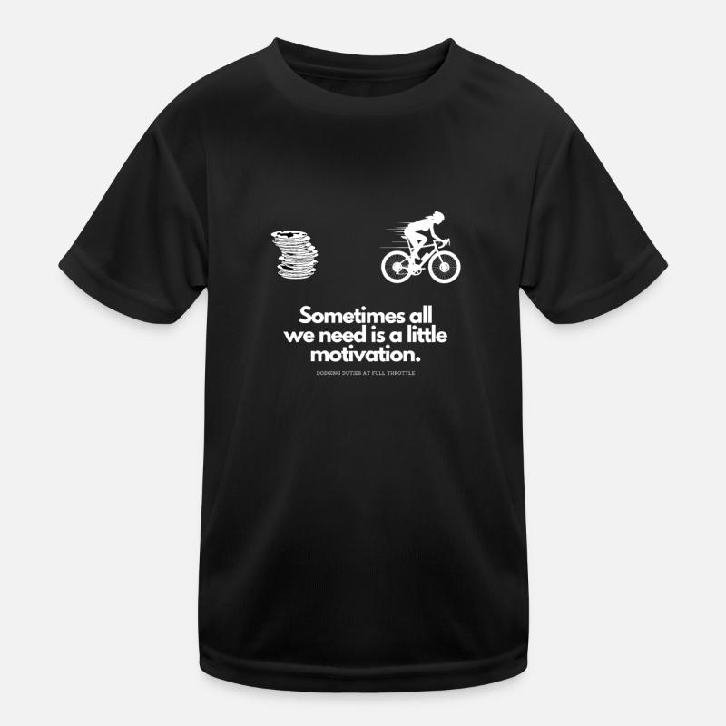 Extra Motivation Female Cyclists Flush - Kids Functional T-Shirt - black