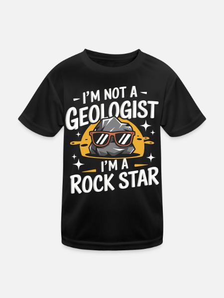 Experte für Geologie Gestein Geologe - Kinder Funktions-T-Shirt - Schwarz - Vorne