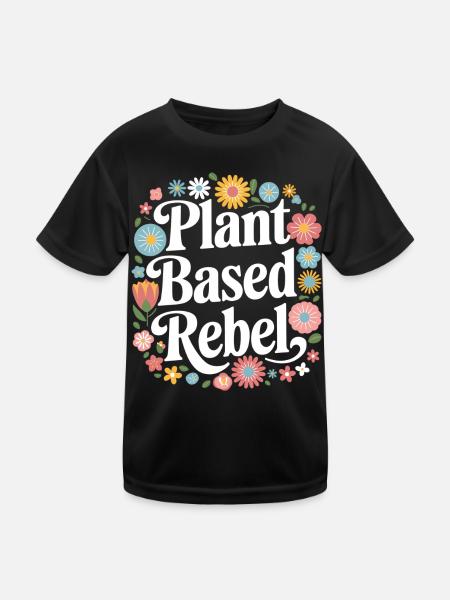Vegetarian Vegan Veggie Vegetarian - Kids Functional T-Shirt - black - Front