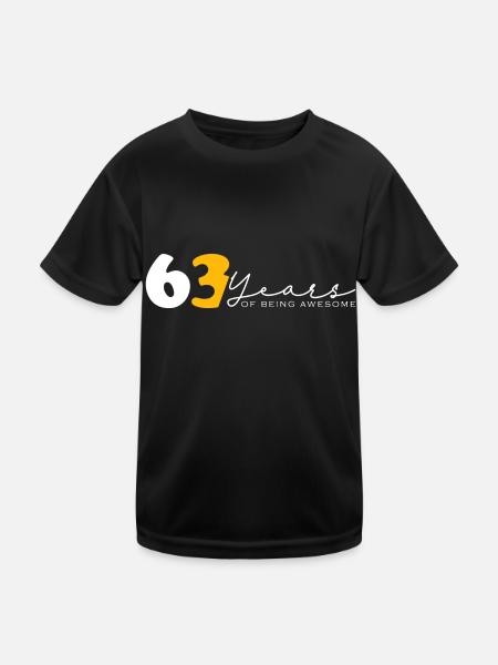 Jahrgang 1961 Lustig 63 Jahre alt Bday Männer Frauen - Kinder Funktions-T-Shirt - Schwarz