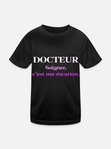 Doctor, doctor, nurse, health and white coat - Kids Functional T-Shirt - black - Front