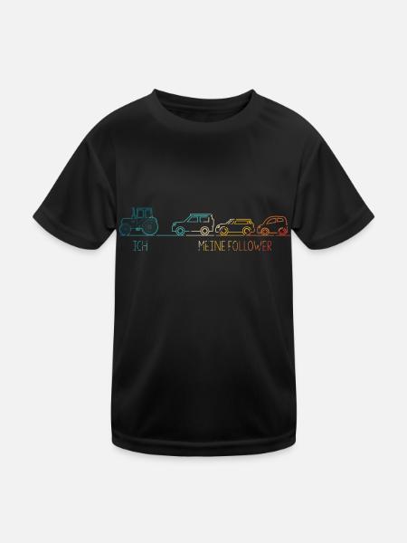 Ich und meine Follower Traktor Trekker Bauer Gesch - Kinder Funktions-T-Shirt - Schwarz - Vorne