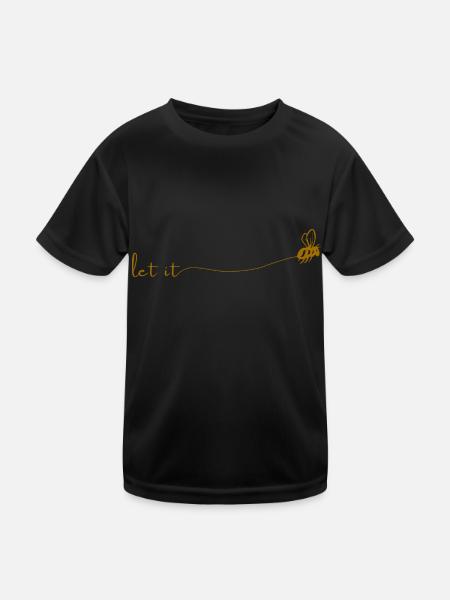 Let it bee bee design - Kids Functional T-Shirt - black - Front