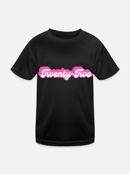 Twenty-Two Birthday - 22nd Birthday Retro Pink - Kids Functional T-Shirt - black - Front