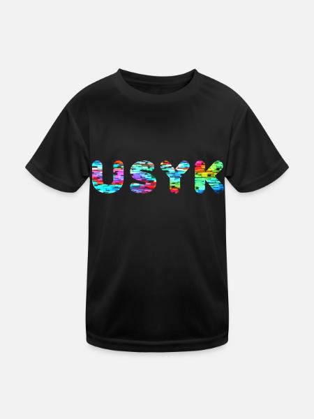 USYK - Kinder Funktions-T-Shirt - Schwarz - Vorne