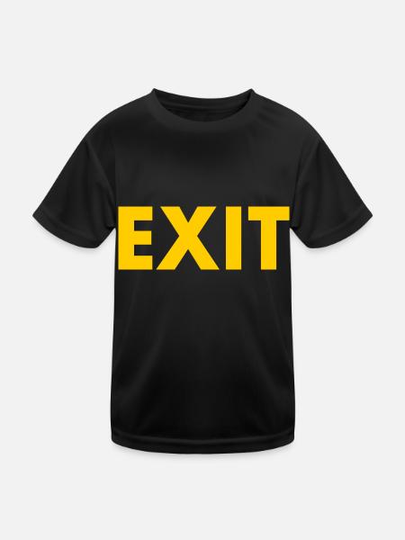 Exit - Kinder Funktions-T-Shirt - Schwarz - Vorne
