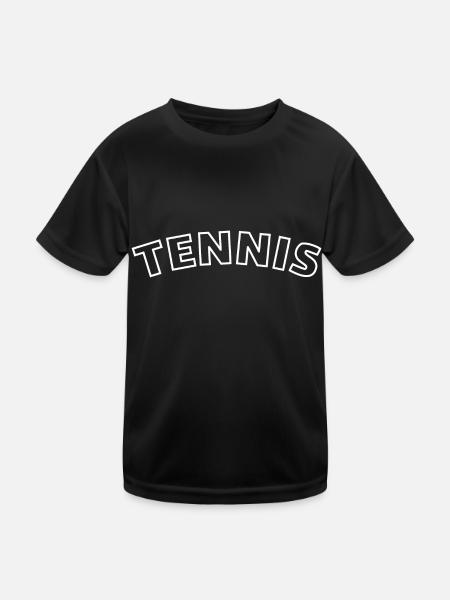 Tennis Geschenkidee - Kinder Funktions-T-Shirt - Schwarz - Vorne