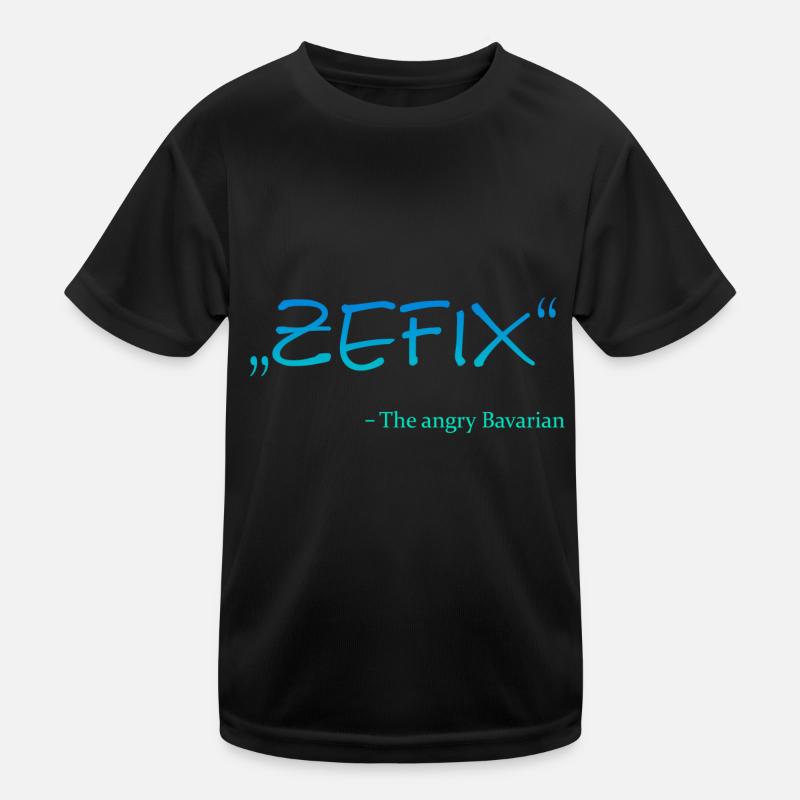 Zefix The angry Bavarian - Kinder Funktions-T-Shirt - Schwarz
