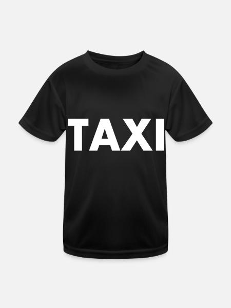 Taxi - Kinder Funktions-T-Shirt - Schwarz - Vorne