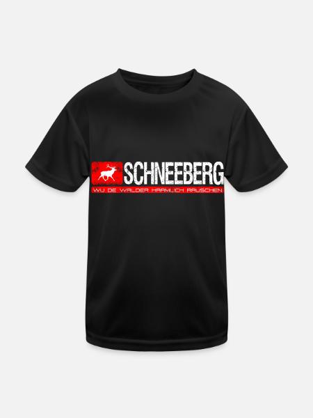 Schneeberg Wu de walder haamlich rauschen - Kinder Funktions-T-Shirt - Schwarz - Vorne