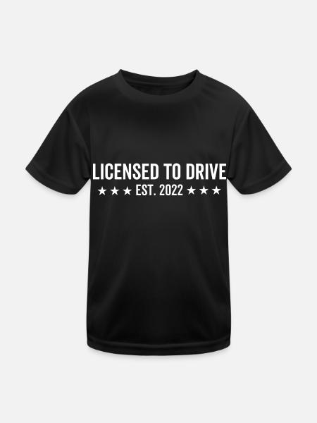 Permis de conduire est. 2022 - T-shirt sport Enfant - noir - Devant