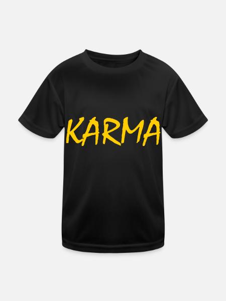 Karma - Kinder Funktions-T-Shirt - Schwarz - Vorne