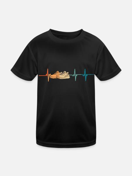 Heartbeat Sportschuhe - Kinder Funktions-T-Shirt - Schwarz