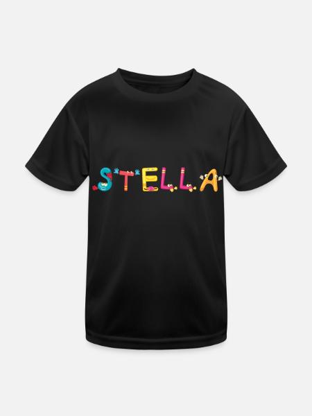 Stella - Kinder Funktions-T-Shirt - Schwarz - Vorne