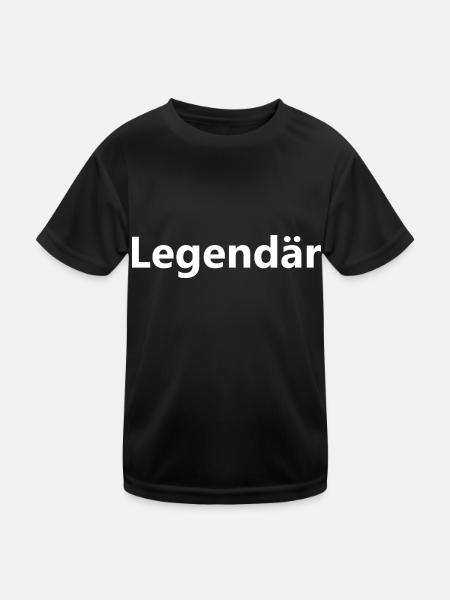 Legendär - Kinder Funktions-T-Shirt - Schwarz - Vorne