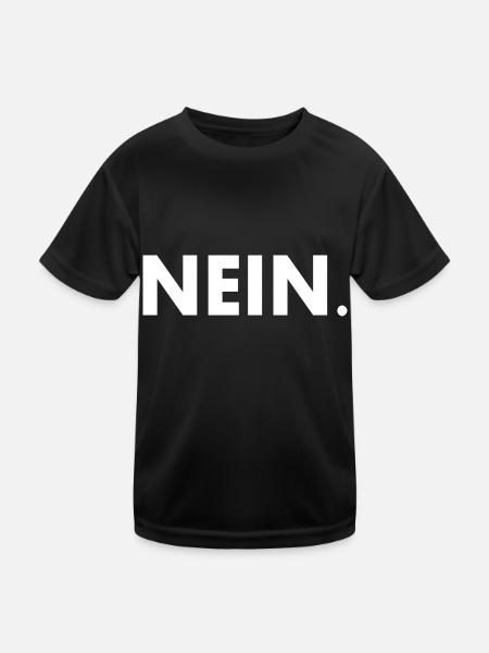 Nein - Kinder Funktions-T-Shirt - Schwarz - Vorne