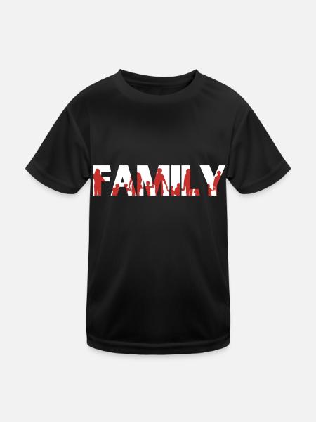 Familie - Kinder Funktions-T-Shirt - Schwarz - Vorne