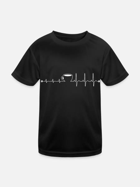 Café Café café muffin matinale rythme cardiaque - T-shirt sport Enfant - noir - Devant