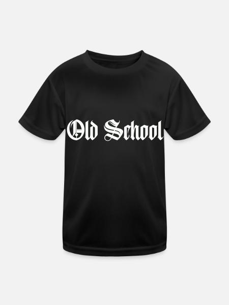 old school - Kinder Funktions-T-Shirt - Schwarz - Vorne