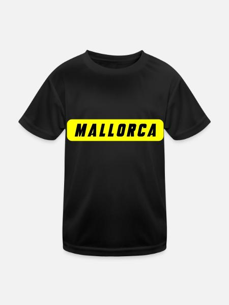 Mallorca - Kinder Funktions-T-Shirt - Schwarz - Vorne