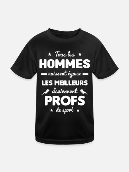Les meilleurs hommes deviennent profs de sport - T-shirt sport Enfant - noir - Devant