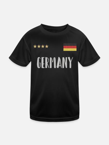 Germany Soccer Football Fan Shirt Flag - Kids Functional T-Shirt - black - Front