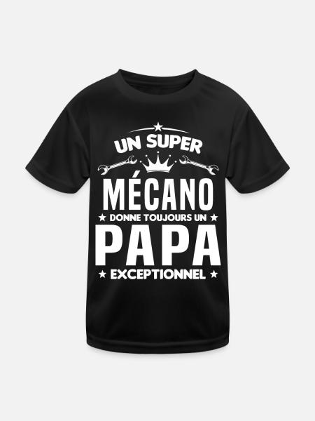 Mécano papa cadeau drôle fête des pères garagiste - T-shirt sport Enfant - noir - Devant