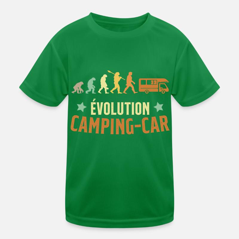 Evolution Camping Car Humor Geschenk Kinder Funktions-T-Shirt