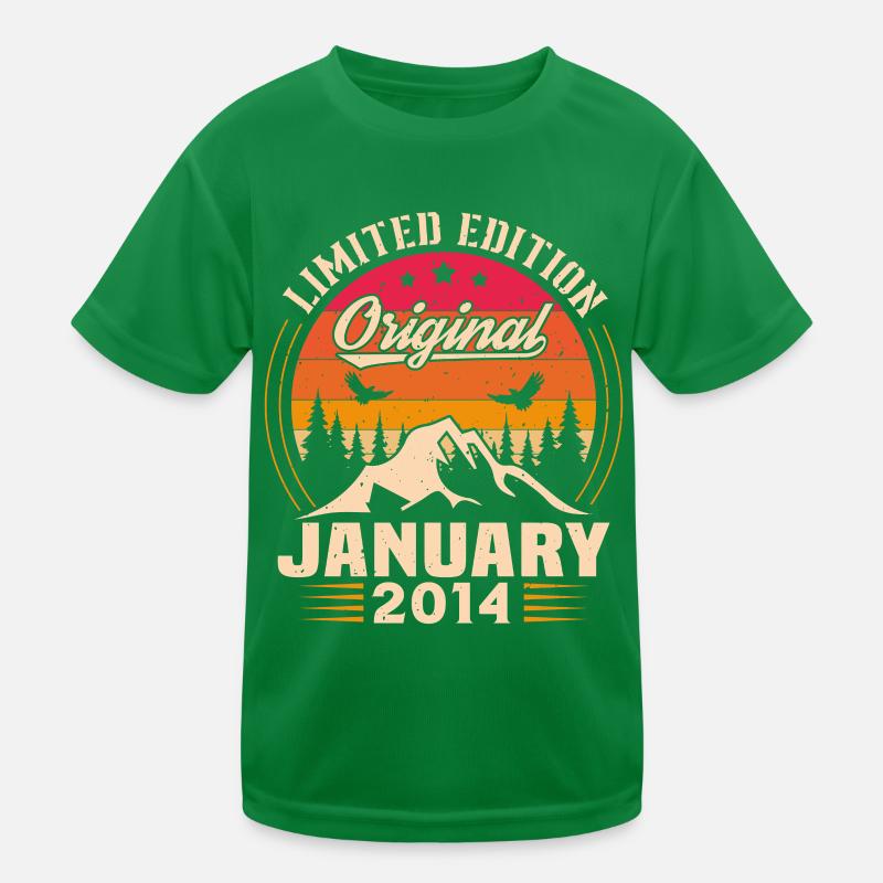Geburtstagsgeschenk geboren im Januar 2014 Kinder Funktions-T-Shirt
