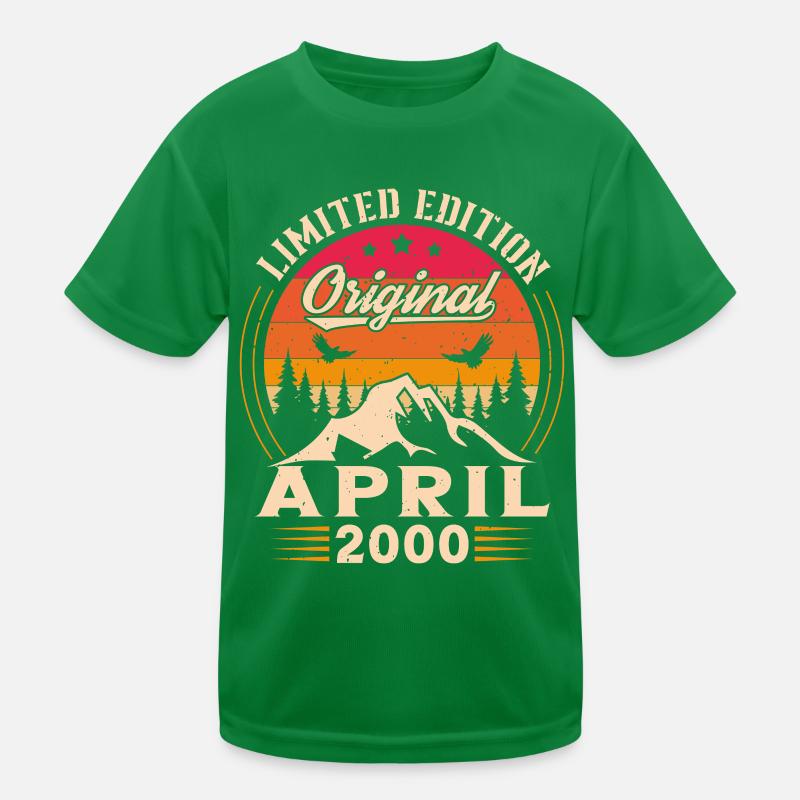 Vintage Nées En Avril 2000 Cadeau D'anniversaire T-shirt sport Enfant