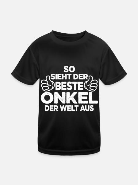 So sieht der beste Onkel der Welt aus - Kinder Funktions-T-Shirt - Schwarz - Vorne