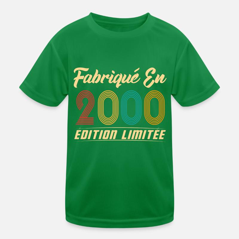 Fabriqué en 2000 Vintage cadeau d'anniversaire T-shirt sport Enfant