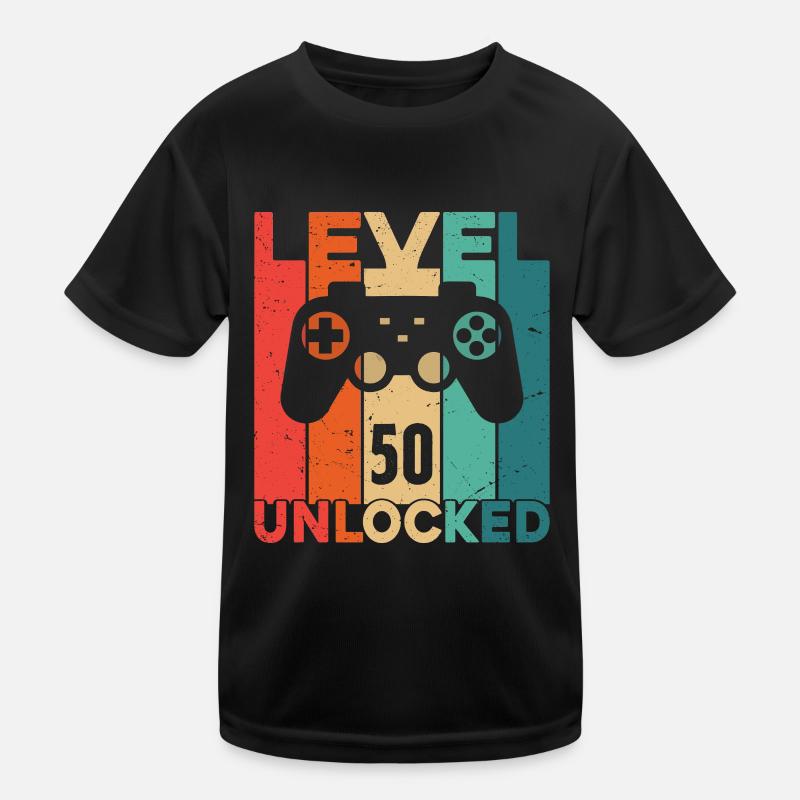 Level 50 Unlocked - Kids Functional T-Shirt - black